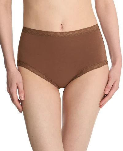 Natori Bliss Lace-Trim High Rise Cotton Brief Underwear 755058