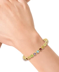 Effy Multi-Gemstone Bezel Tennis Bracelet (6-3/4 ct. t.w.) in Gold Over Silver