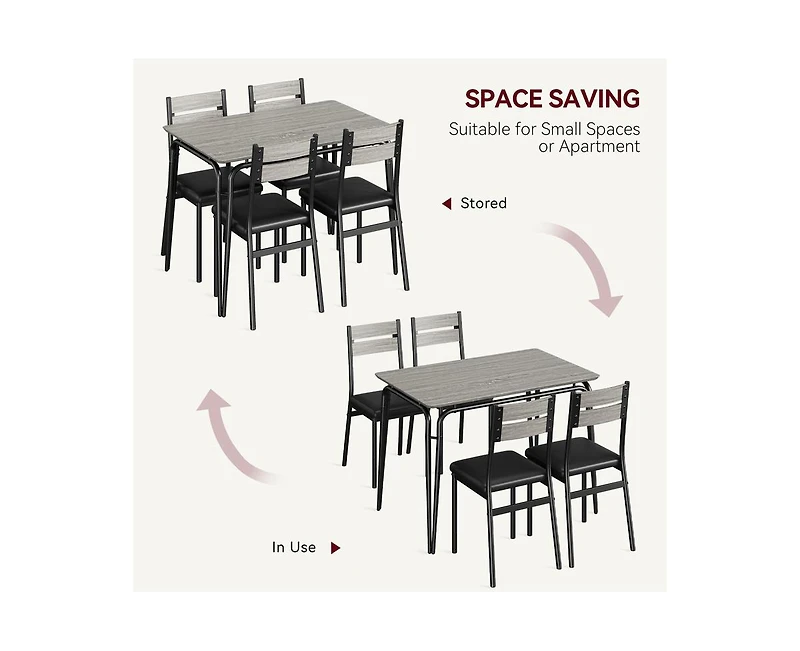Dining Table for 2, Small and Chairs Set of Square Dinette Dinner Set, 3 Piece Kitchen & Room Sets Space, A
