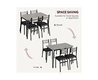 Dining Table for 2, Small and Chairs Set of Square Dinette Dinner Set, 3 Piece Kitchen & Room Sets Space, A
