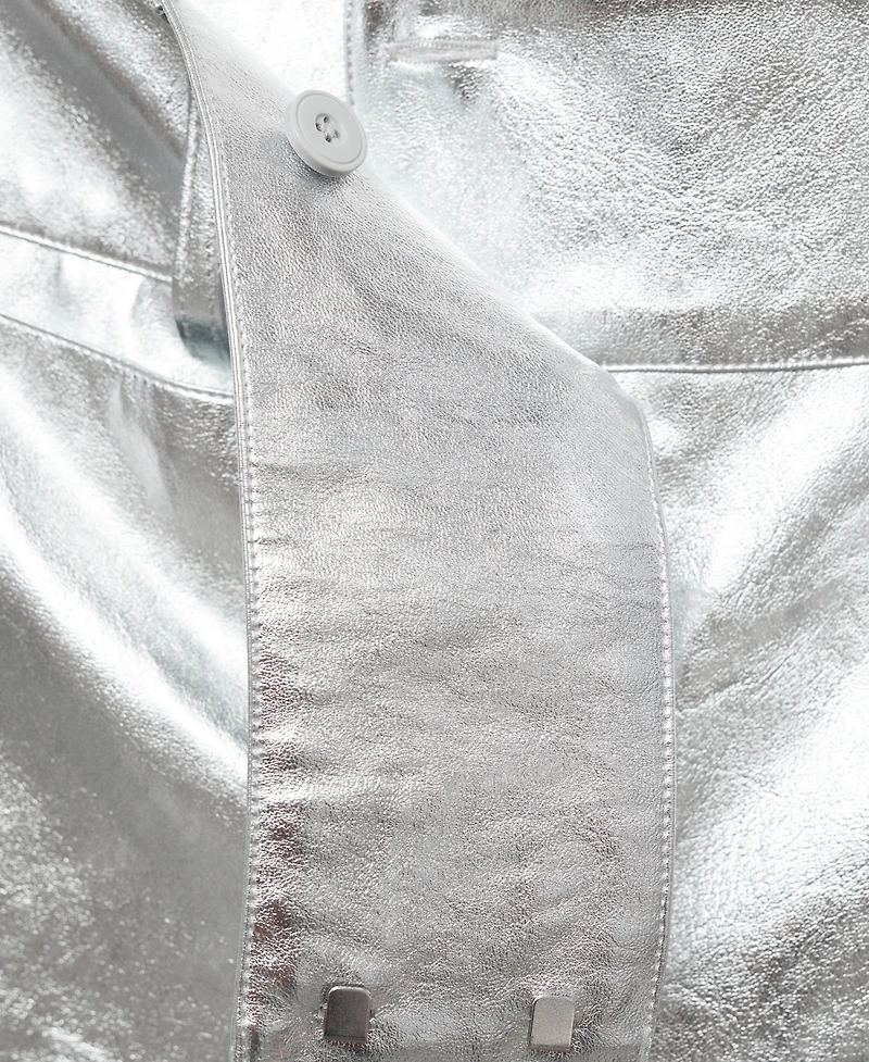 Mango Women's Metallic Leather-Effect Pants