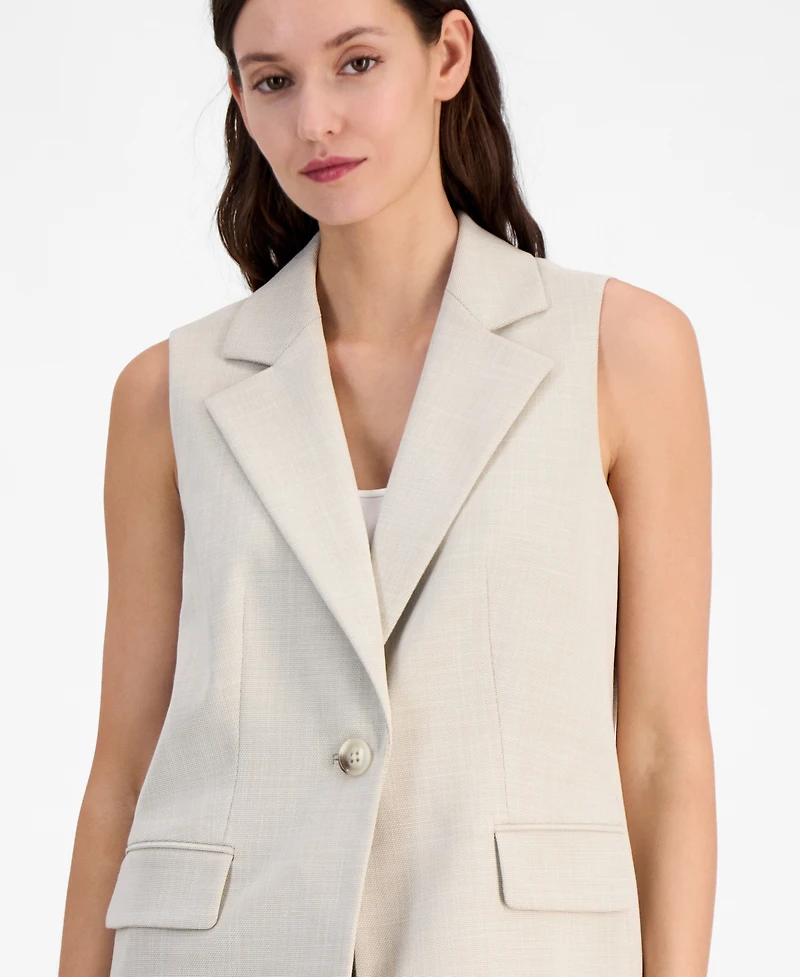 Anne Klein Women's Notch-Lapel One-Button Vest Jacket
