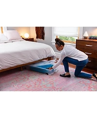 Rubbermaid 70 Qt Under Bed Wheeled Storage Boxes with Dual Hinged Lids (2 Pack)