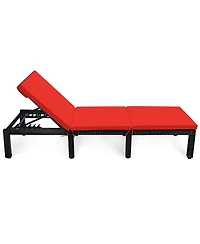 Gouun Patio Rattan Cushioned Height Adjustable Lounge ChairOff