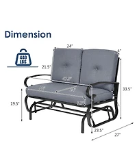 Gouun 2 Seats Outdoor Swing Glider Chair with Comfortable Cushions