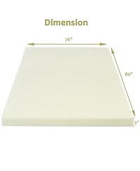 Gouun 3-Inch Bed Mattress Topper Air Cotton for All Night's Comfy Soft Mattress Pad-King Size