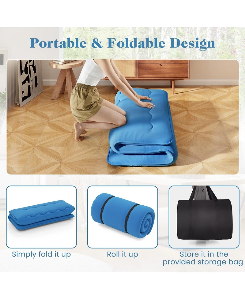 Gouun Foldable Futon Mattress with Washable Cover and Carry Bag for Camping-Full Size