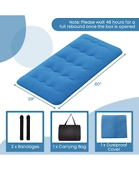 Gouun Foldable Futon Mattress with Washable Cover and Carry Bag for Camping-Twin Size