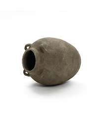 LuxenHome Rustic Brown Terracotta Cauldron 15.4-Inch Tall Vase