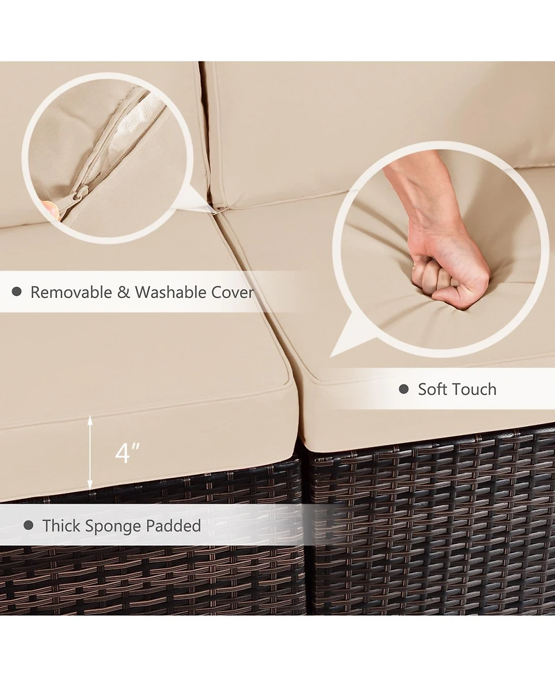 Gouun 7 Pieces Patio Furniture Set with 35 Inches 50000 Btu Propane Gas Fire Pit Table and Waterproof Cover for Firpit