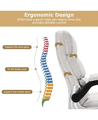 Gouun Adjustable Swivel Office Chair with High Back and Flip-up Arm
