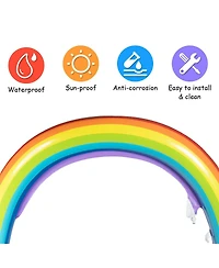 Gouun Inflatable Rainbow Sprinkler Backyard Games Outside Water Toy Yard
