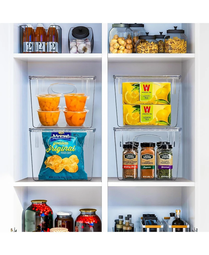 Sorbus Large Plastic Storage Bins with Lids - for Kitchen Organization, Pantry/Storage Organizers, Fridge Organizer
