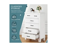 6 Drawer Dresser for Bedroom, Modern Chest of Drawers, 31.5 Inch Wide Storage Cabinet with Sturdy Legs, Tall Dresser Storage Tower for Closet Bedroom