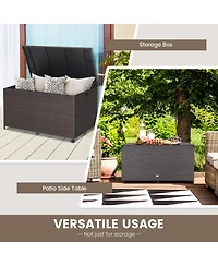 Gouun Outdoor Wicker Storage Box with Zippered Liner-133 Gallon