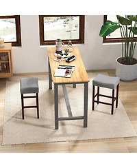 Gouun Set of 2 25 Inch Bar Stool with Curved Seat Cushions