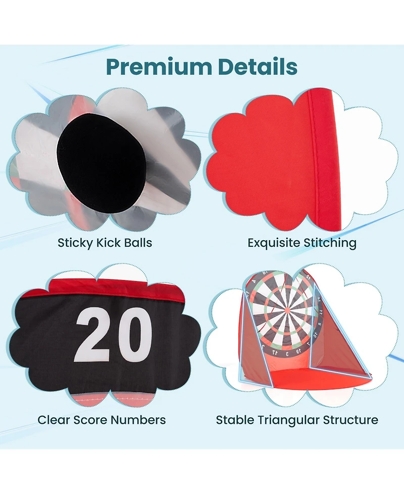 Gouun Large Dart Board for Kids with 4 Kick Balls