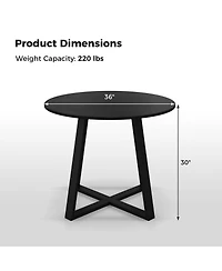 Gouun 36 Inch Mid-Century Round Dining Table with Pedestal Base for Dining Room