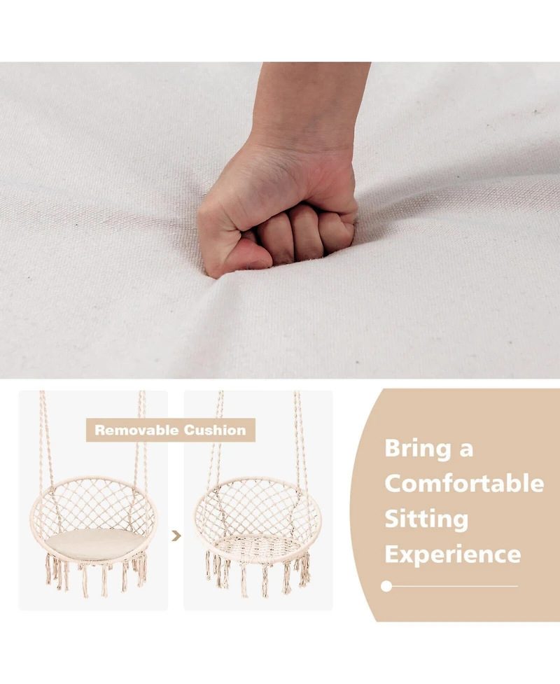 Gouun Cushioned Hammock Swing Chair with Hanging Kit