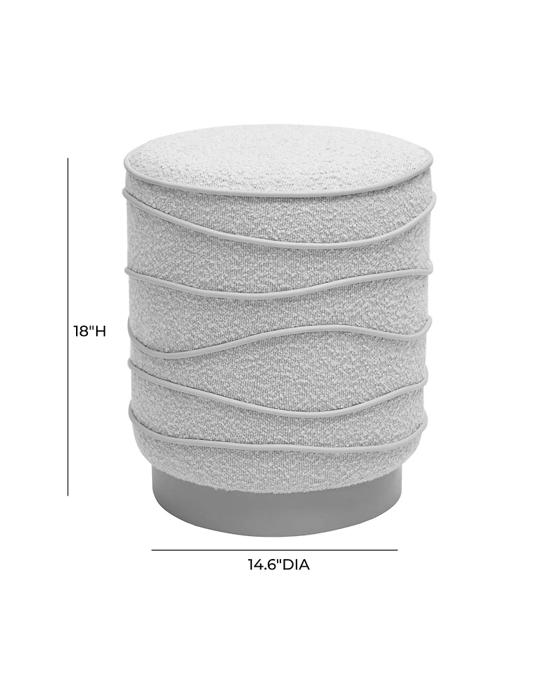 Tov Furniture 14.6" Boucle Ottoman