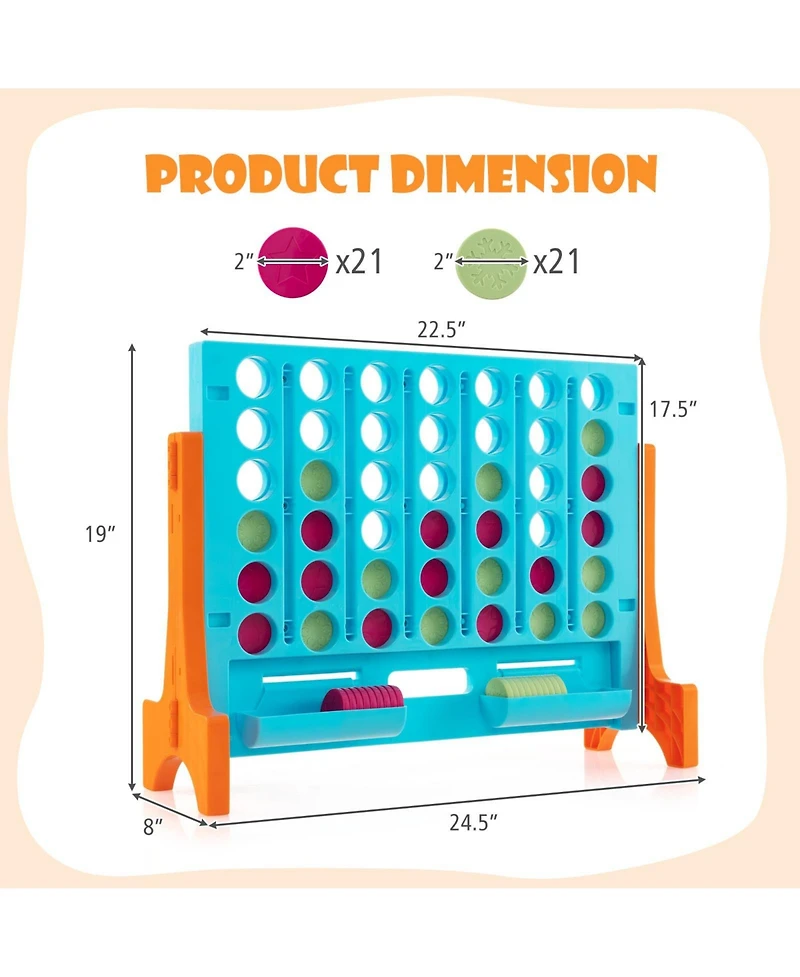 Gouun Jumbo 4-to-Score Connect Game Set with Carrying Bag and 42 Coins