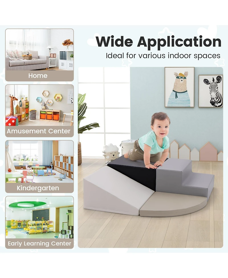 Gouun 4-Piece Climb and Crawl Foam Block Play Set for Infant Baby