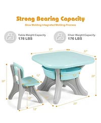 Gouun In/Outdoor 3-Piece Plastic Children Play Table & Chair Set