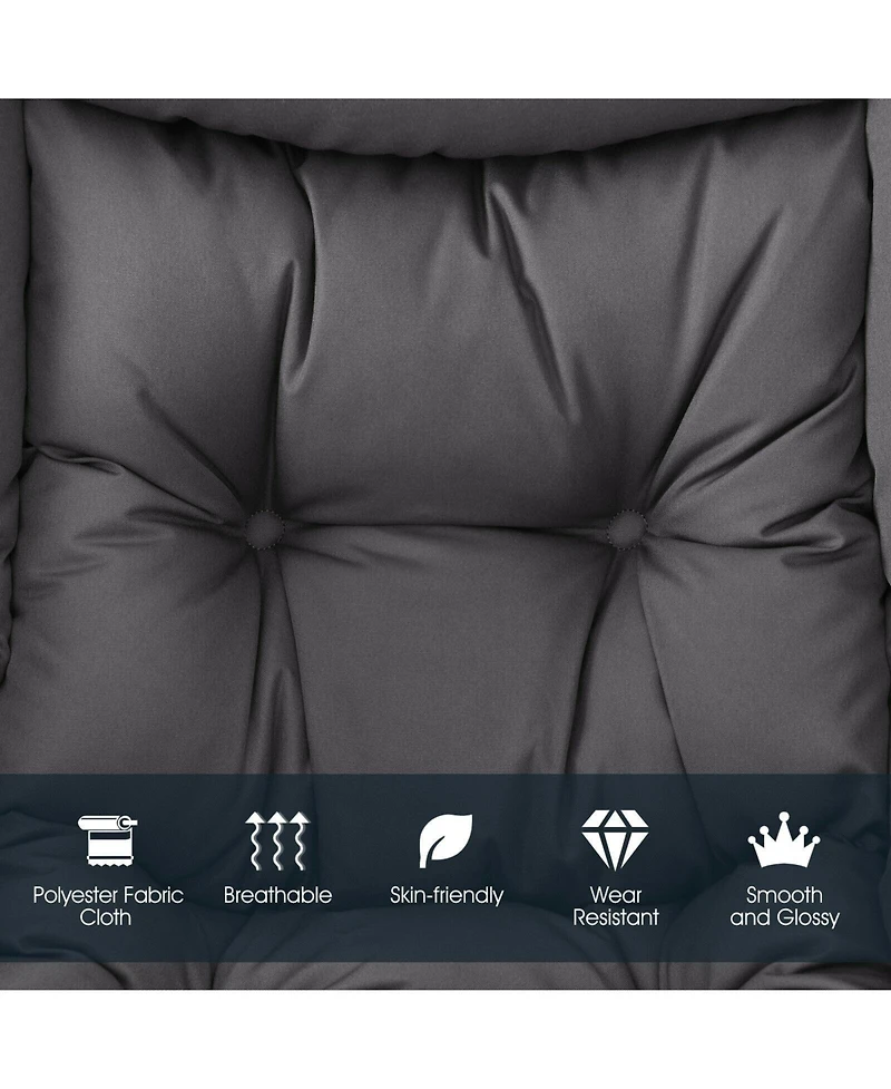 Gouun Modern Polyester Fabric Lazy Chair with Steel Frame and Side Pocket