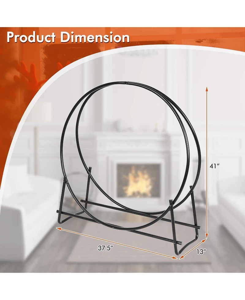 Gouun 40-inch Tubular Steel Firewood Storage Rack