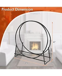 Gouun 40-inch Tubular Steel Firewood Storage Rack