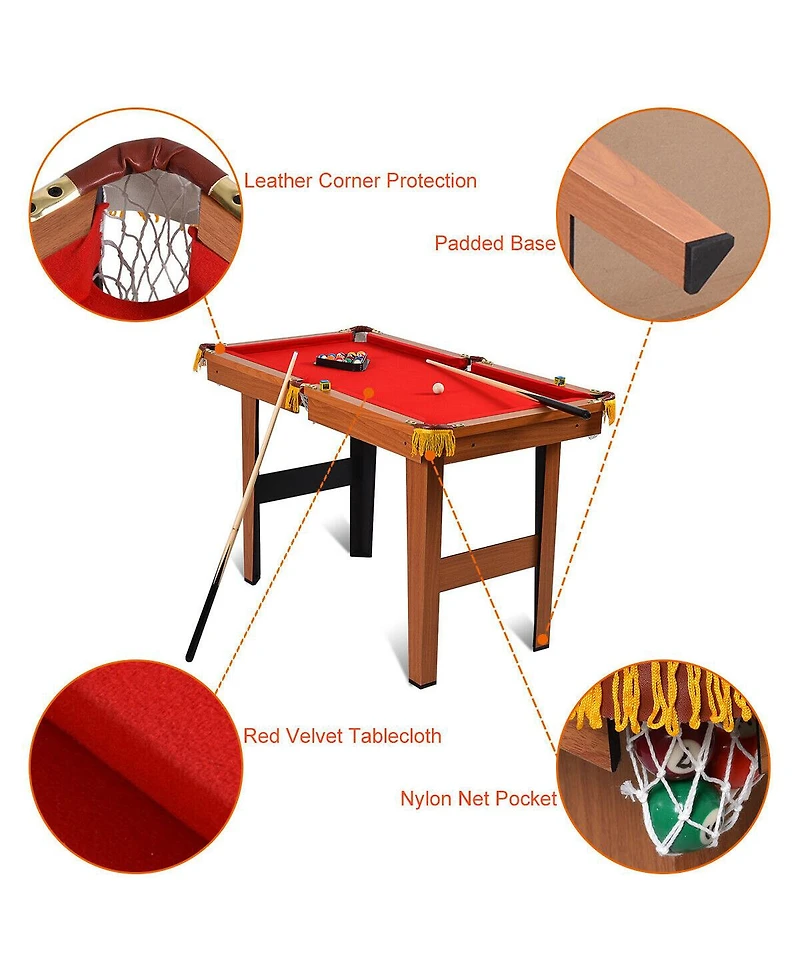 Gouun 48 Inch Mini Table Top Pool Table Game Billiard Set