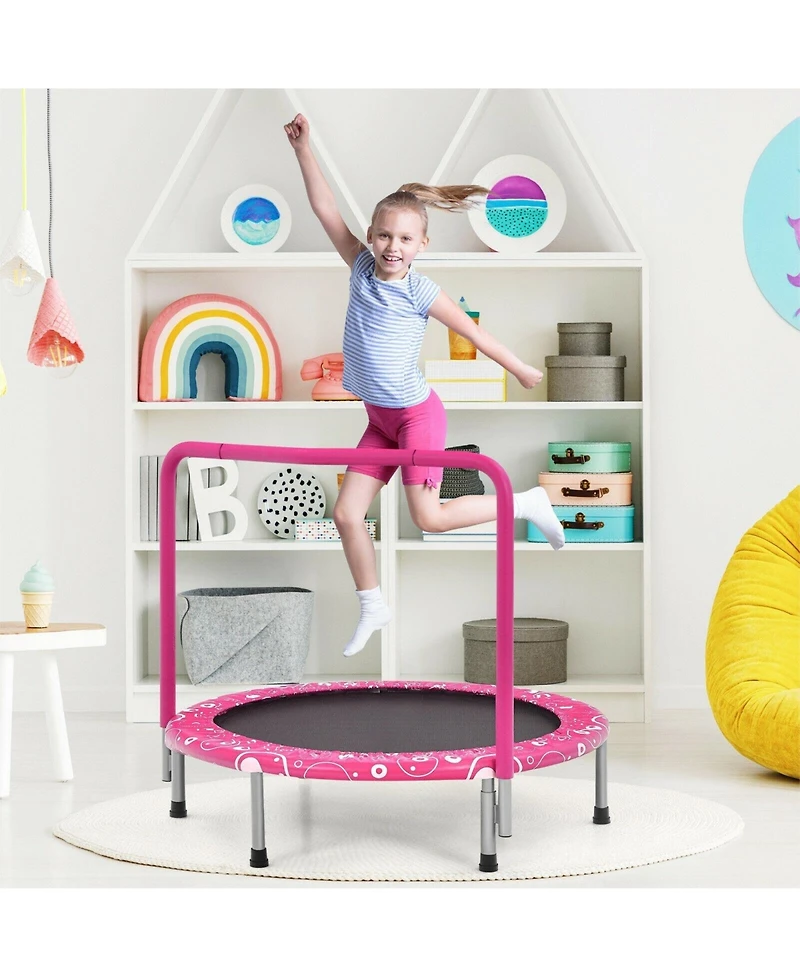 Gouun 36 Inch Kids Trampoline Mini Rebounder with Full Covered Handrail