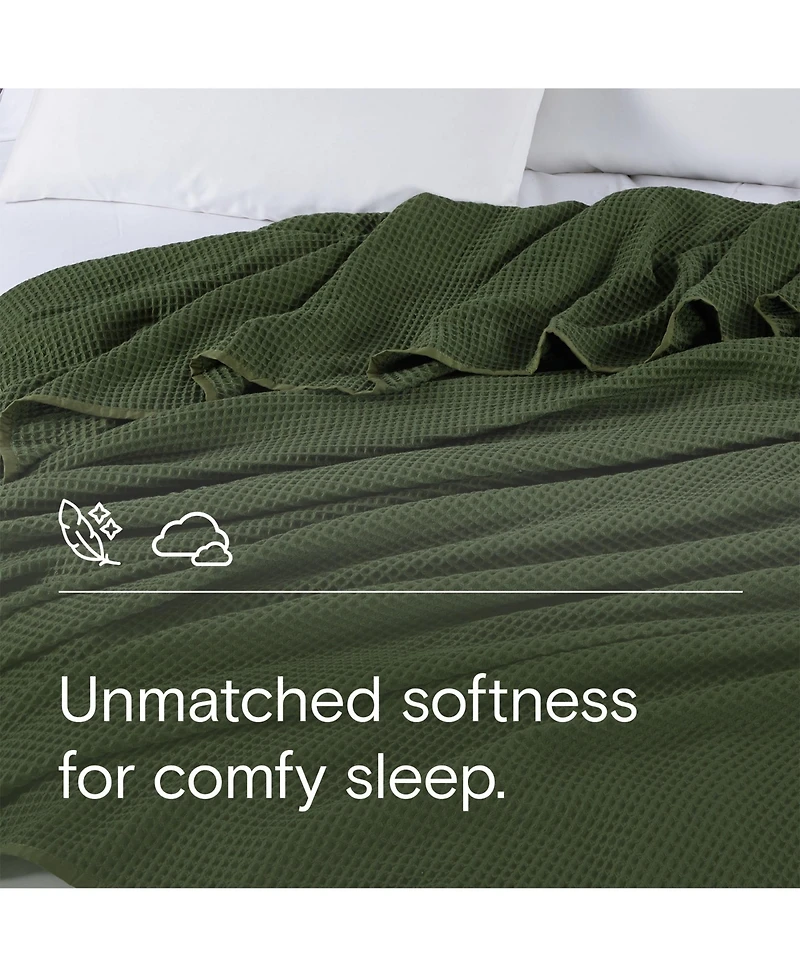 Doz by Sijo Waffle Blanket 50% Bamboo Viscose Cotton, Lightweight, Ultra Soft, Breathable