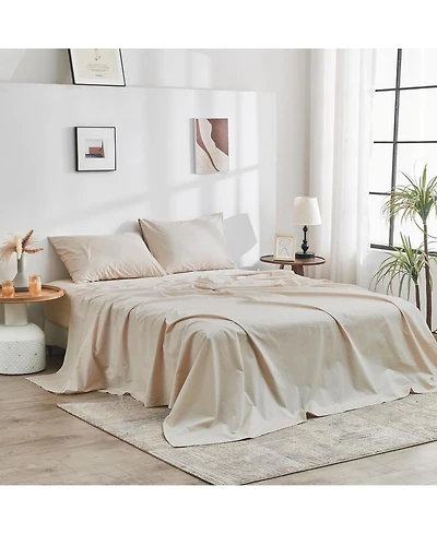 Doz by Sijo 100% Gots Certified Organic Percale Cotton Sheet Set, Hotel Crisp Cool, Breathable