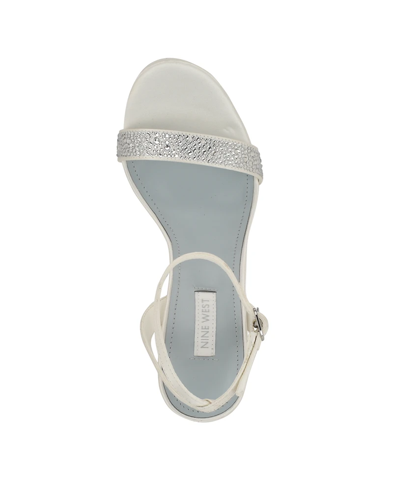 Nine West Women's Loola Bridal Satin High Stiletto Sandals