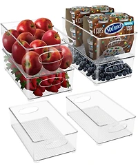 Sorbus Pack Medium Stackable Clear Storage Bins with Handles- for Kitchen Pantry