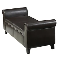 50” Armed Storage Bench,Upholstered Ottoman for Bedroom,Living Room, or Entryway-The Pop Home