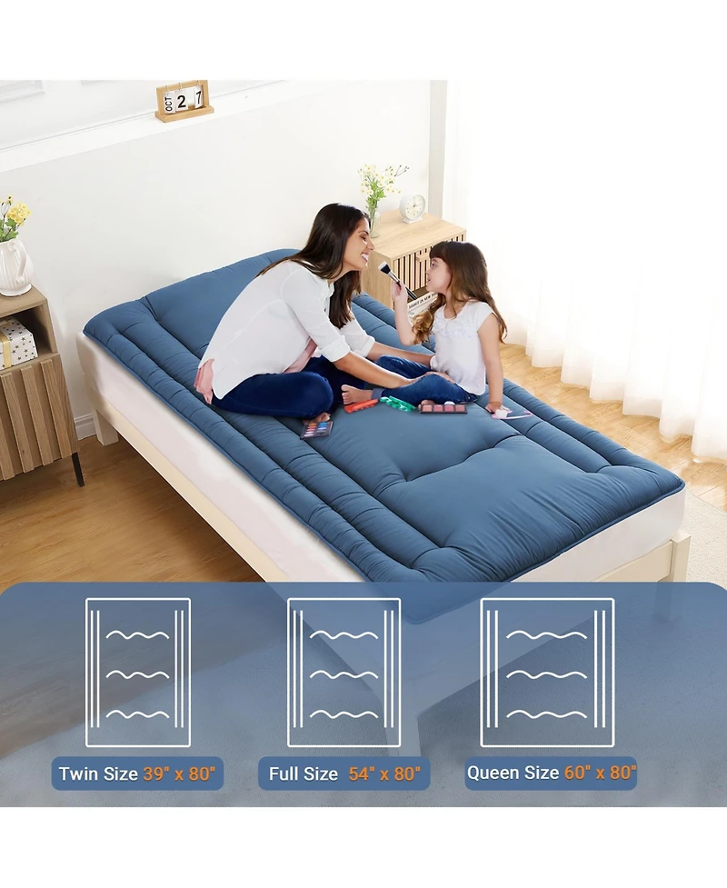 gaomon Japanese Floor Mattress Twin, Foldable Futon, Thick Sleeping Pad & Portable Camping Mattress, for Living Room & Guest Room