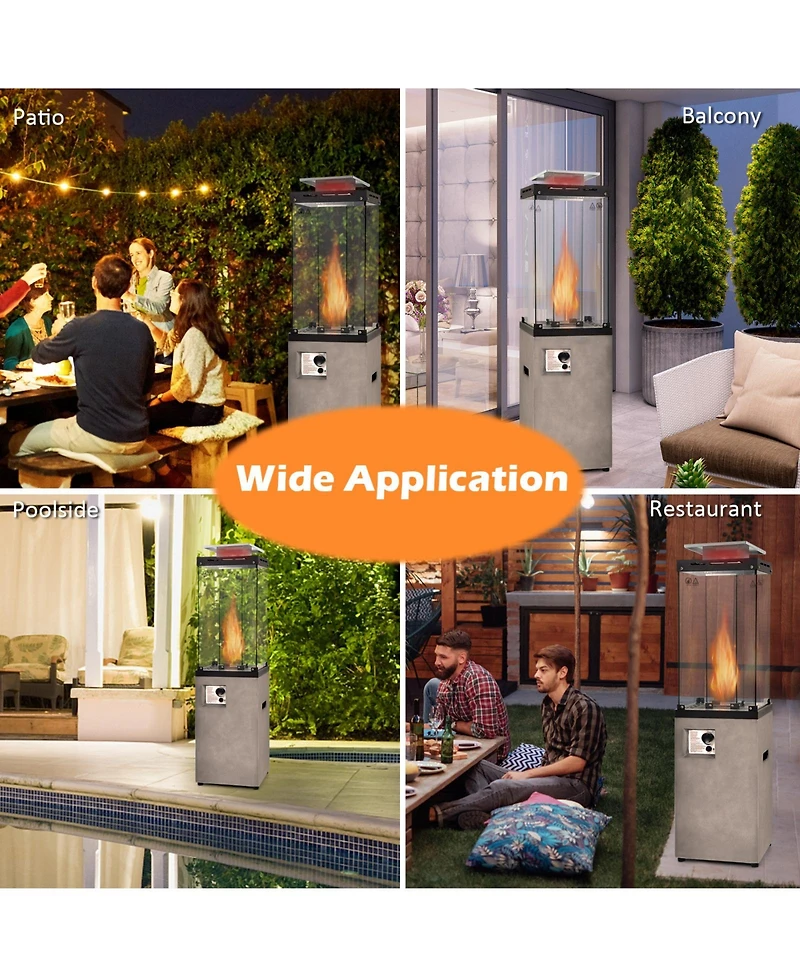 Gouun 41 000 Btu Propane Patio Heater with Metal Hood