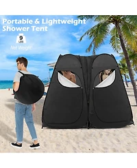 Gouun Oversized Pop Up Shower Tent with Window Floor and Storage Pocket