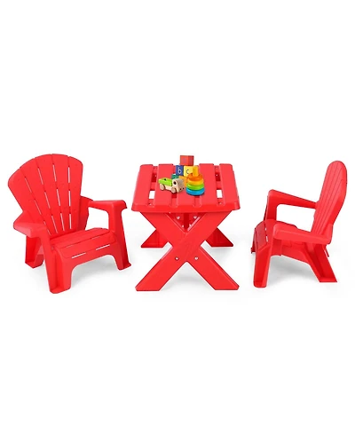 Gouun 3-Piece Plastic Children Play Table Chair Set
