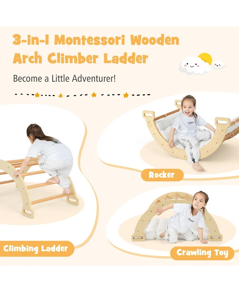Gouun 2-in-1 Arch Rocker with Soft Cushion for Toddlers