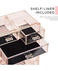 Sorbus 2 Piece Acrylic Makeup and Jewelry Storage Organizer Case (6 Drawers Lipstick Tray