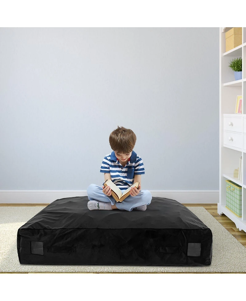 Gouun 57 x 57 Inch Crash Pad Sensory Mat with Foam Blocks and Washable Velvet Cover