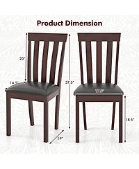 Gouun Dining Chair Set of 2 Upholstered Wooden Kitchen Chairs with Padded Seat and Rubber Wood Frame