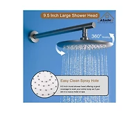 Casainc Rainfall Complete Shower System with 5-Setting Handheld and Rough Valve