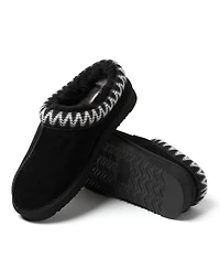 Fireside by Dearfoams Women's Greta Genuine Shearling Clog Slipper with Taping
