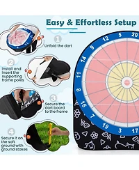 Gouun Large Dart Board for Kids with 4 Kick Balls