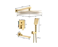 Casainc Built-In Shower Faucet System with 3-way Diverter Pressure-balanced Valve Included
