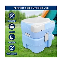 SereneLife 20-Liter Outdoor Portable Toilet with Extra Large Seat, Moonwhite